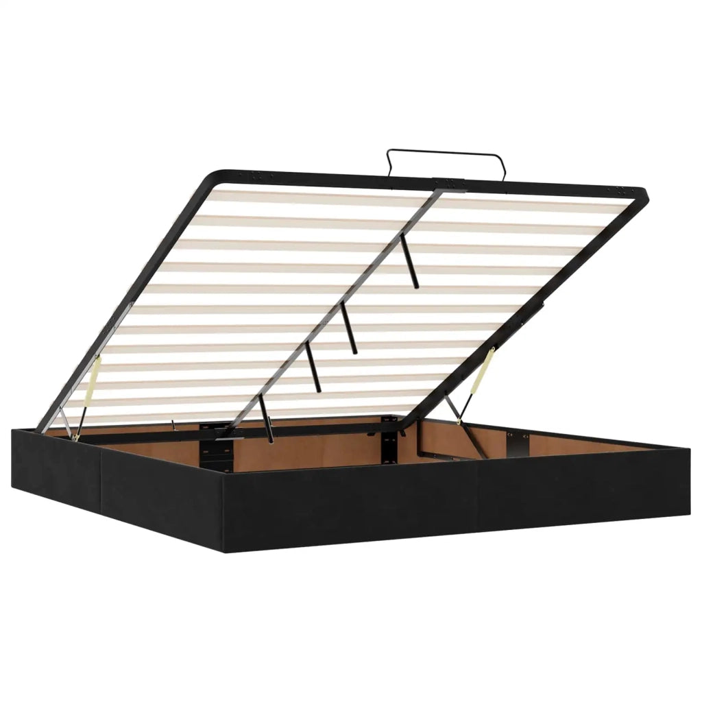 Letto Ottomano con Materasso e LED Nero 180 x 200 cm Velluto 3457085