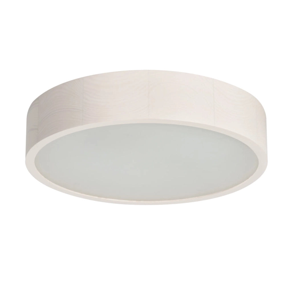 Plafoniera rotonda Kanlux Jasmin legno bianco 38cm E27