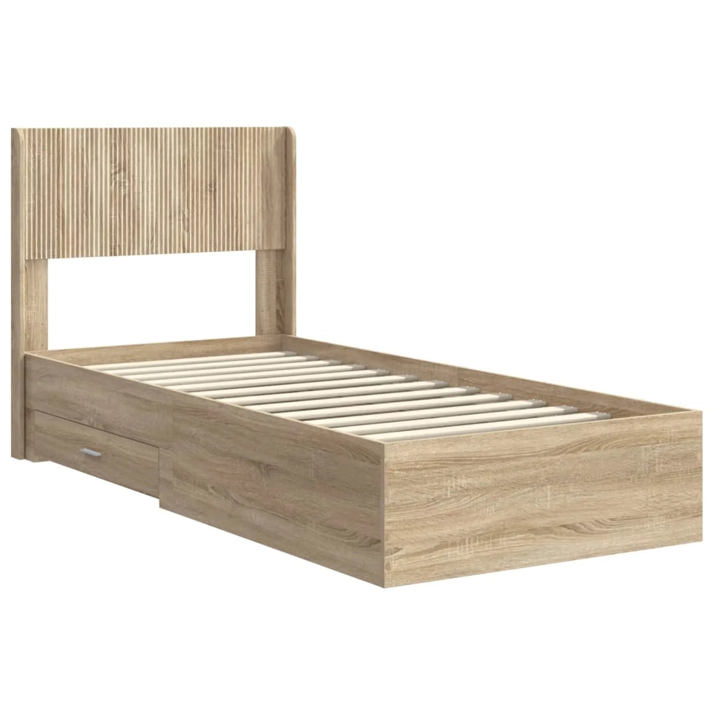 Struttura del letto con stoccaggio e testata Rovere Sonoma 3414517
