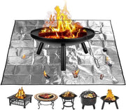 Mat di Protezione da Fiamma per Grill a Fuoco Aperto 80 x 105 cm - Pieghevole - Mat di Protezione Quadrata per Grill Esterno