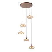 Lampada a sospensione rame ambra LED 35W Tenele Italux