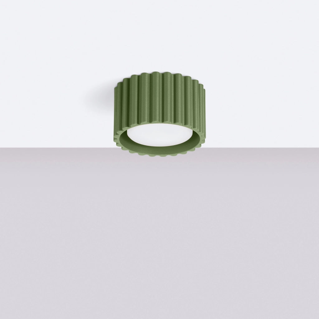 Lampada da soffitto AURA 1 verde oliva Gx53