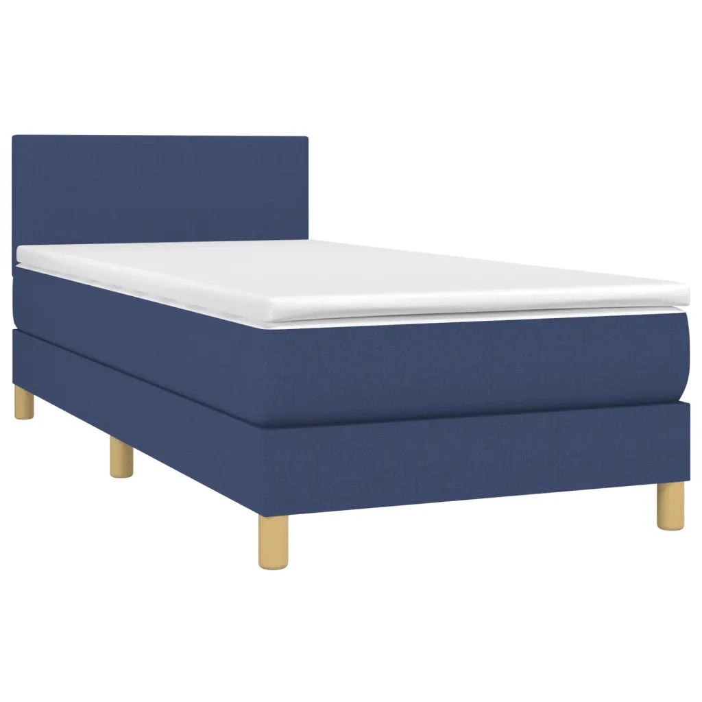 Giroletto a Molle con Materasso-Struttura Letto Blu 90x200 cm inTessuto 662799