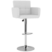 Sgabelli da Bar 2 pz Bianchi in Similpelle 323653