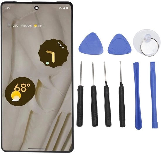 Pannello di schermo con display AMOLED - Riparazione con touchscreen - Set di riparazione - Alta sensibilità al tocco - Rilevamento impronte digitali - Risoluzione 2400 x 1080 pixel - Schermo per smartphone