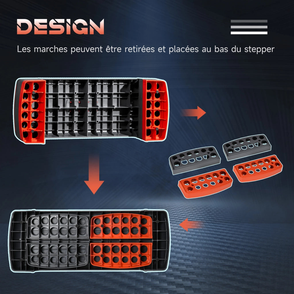 Stepper Fitness ¨C Minimal ¨C Grigio e Rosso 78x28x20 cm