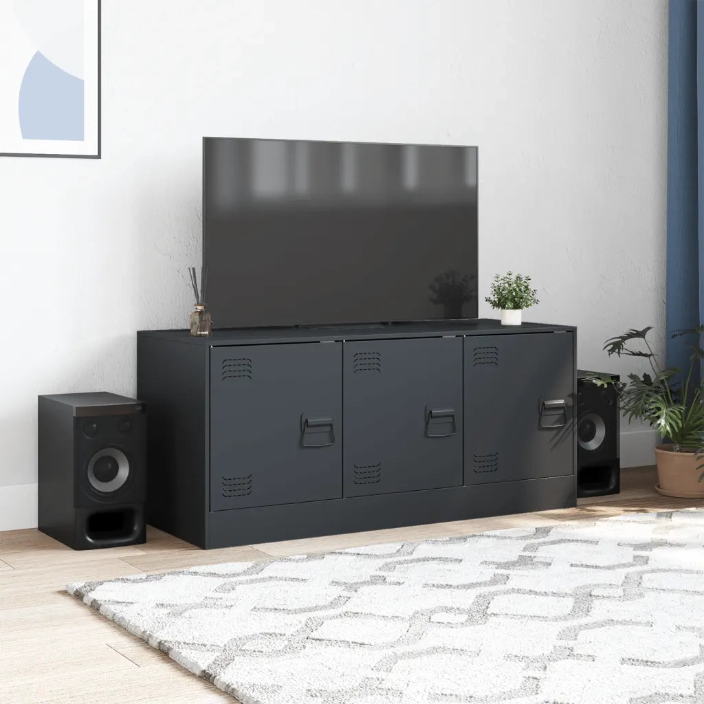 Mobile Porta TV Antracite 99x39x44 cm in Acciaio 841645