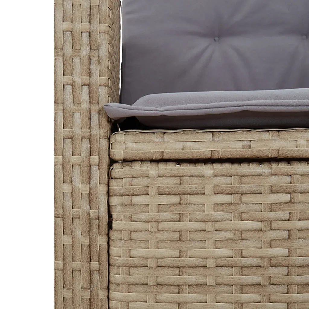 Set Pranzo da Giardino 5 pz con Cuscini Beige Misto Polyrattan