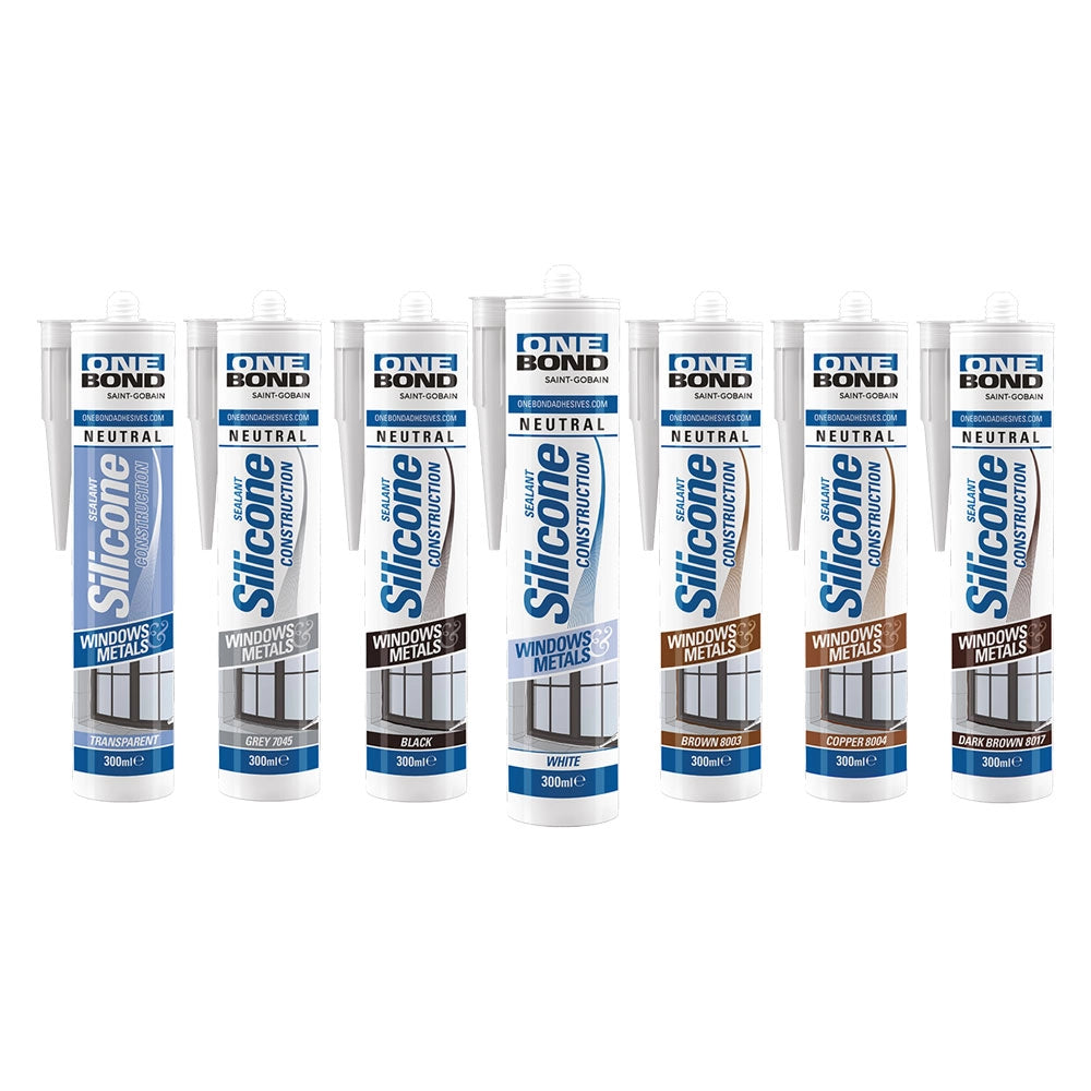 SILICONE NEUTRO 'CONSTRUCTION'  trasparente ml 300- 12 pezzi  - ONEBOND