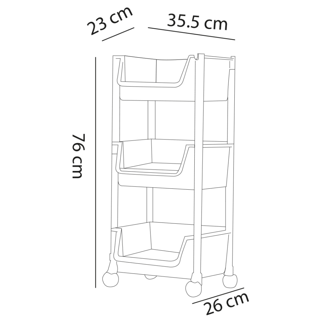 Carrello Multiuso con Ruote Scaffale Portaoggetti Libreria Salvaspazio Rosa
