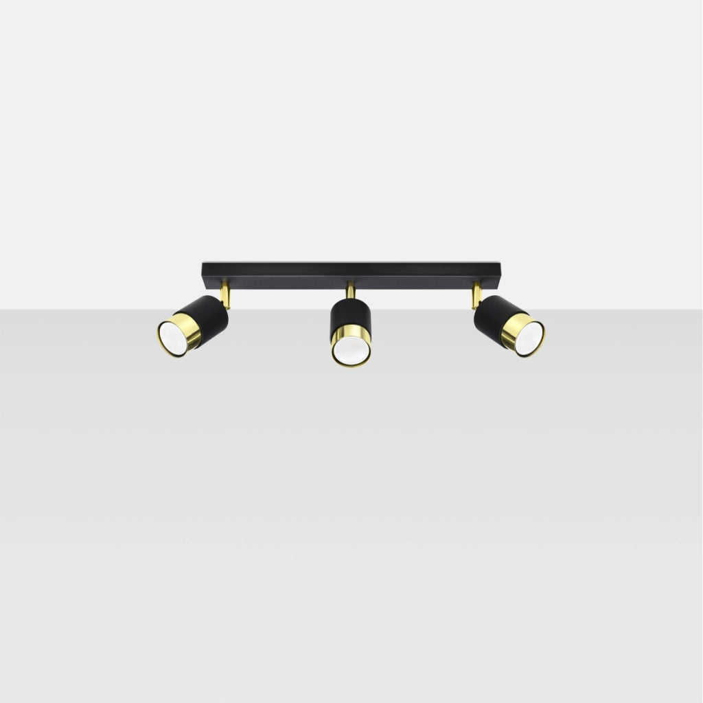 Lampada da soffitto NERO 3 nero/oro