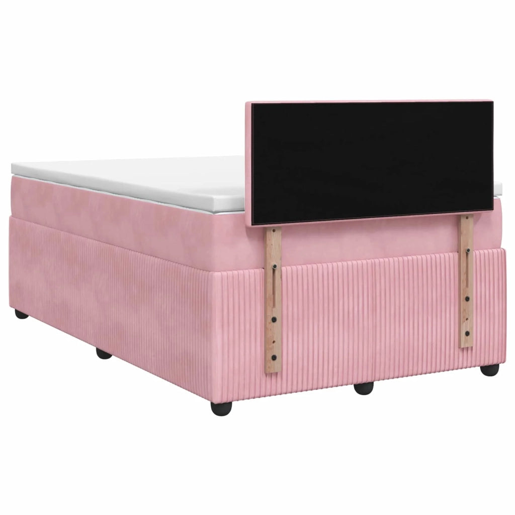 Letto box spring con materasso Rosa 120 x 200 cm Velluto 3453130