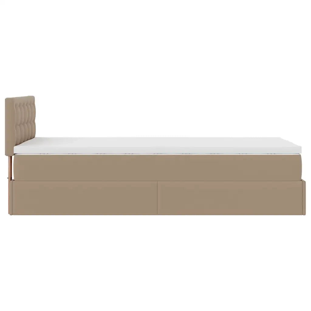 Letto Pouf con Materasso Cappucino 90x200 cm Similpelle 3311287