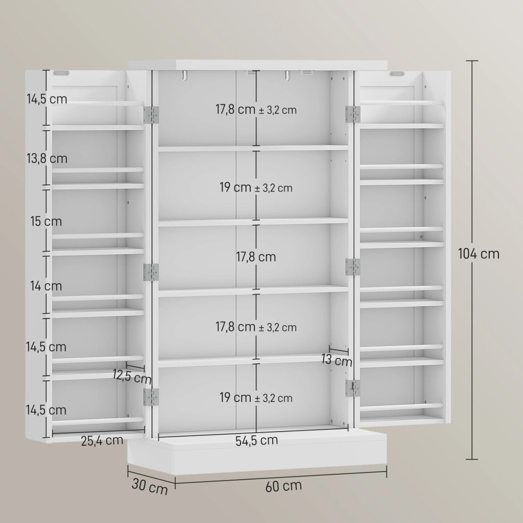 Armadio Cucina con Ripiani e Ante ¨C Minimal ¨C 60x30x104 cm Bianco