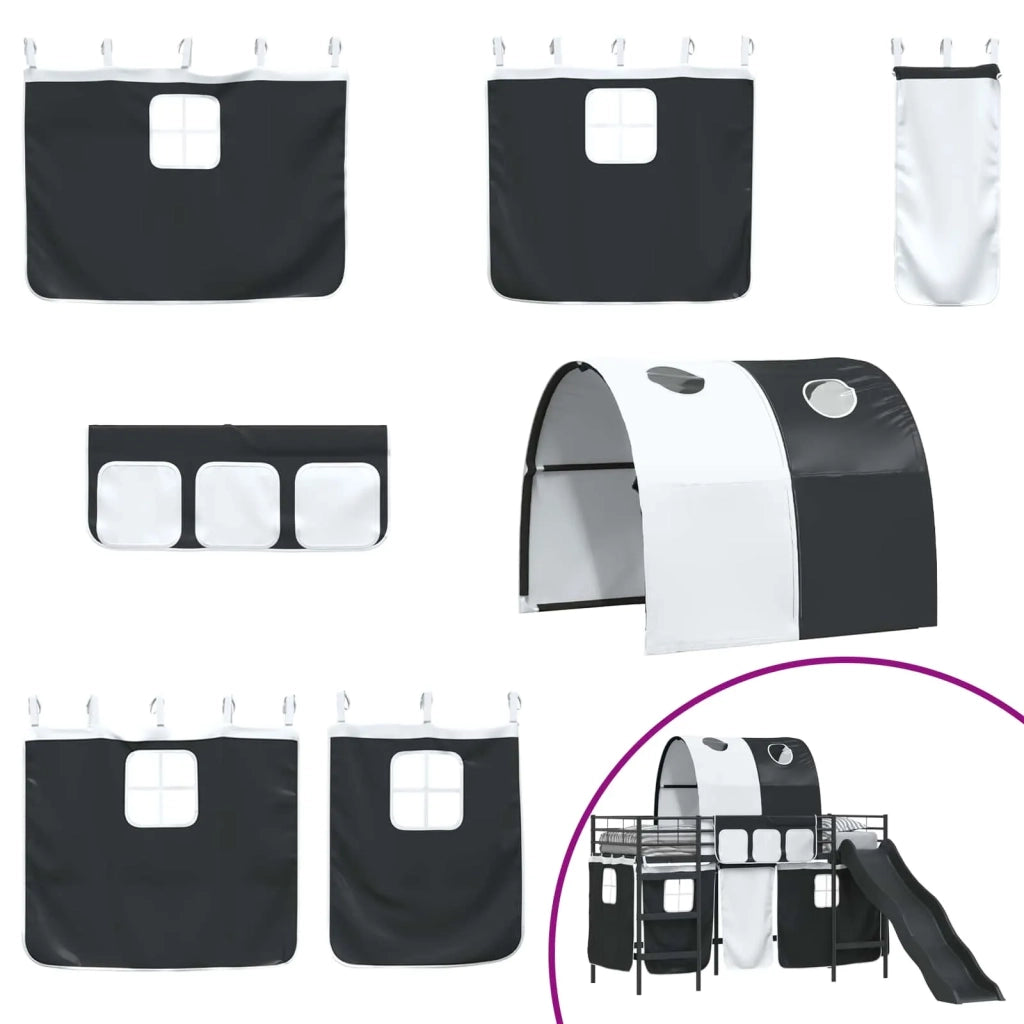 Struttura del letto loft per bambini-Giroletto per bambini Nero 75 x 190 cm Metallo 464909