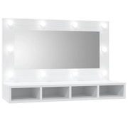 Mobile a Specchio con LED-Armadietto a Specchio Bianco 90x31,5x62 cm