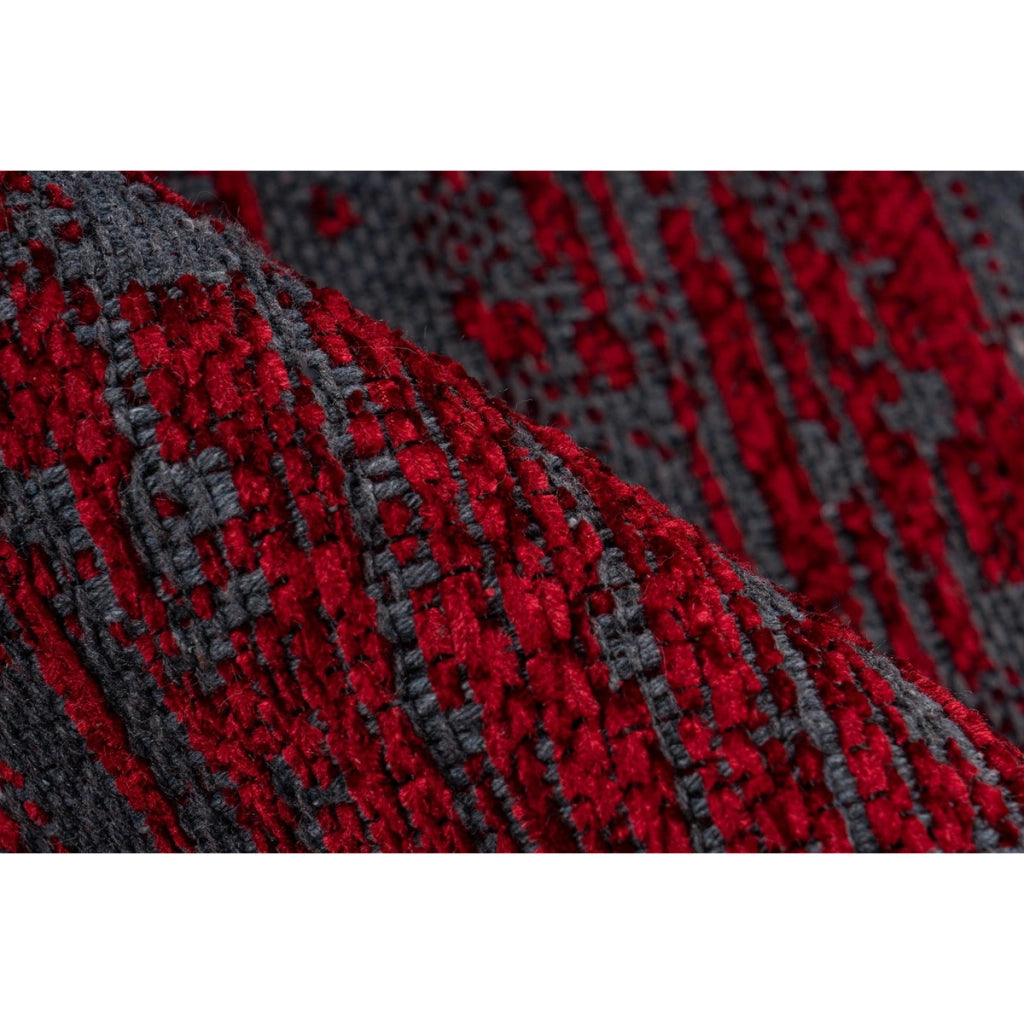 Tappeto moderno Kalevi in rosso effetto vintage