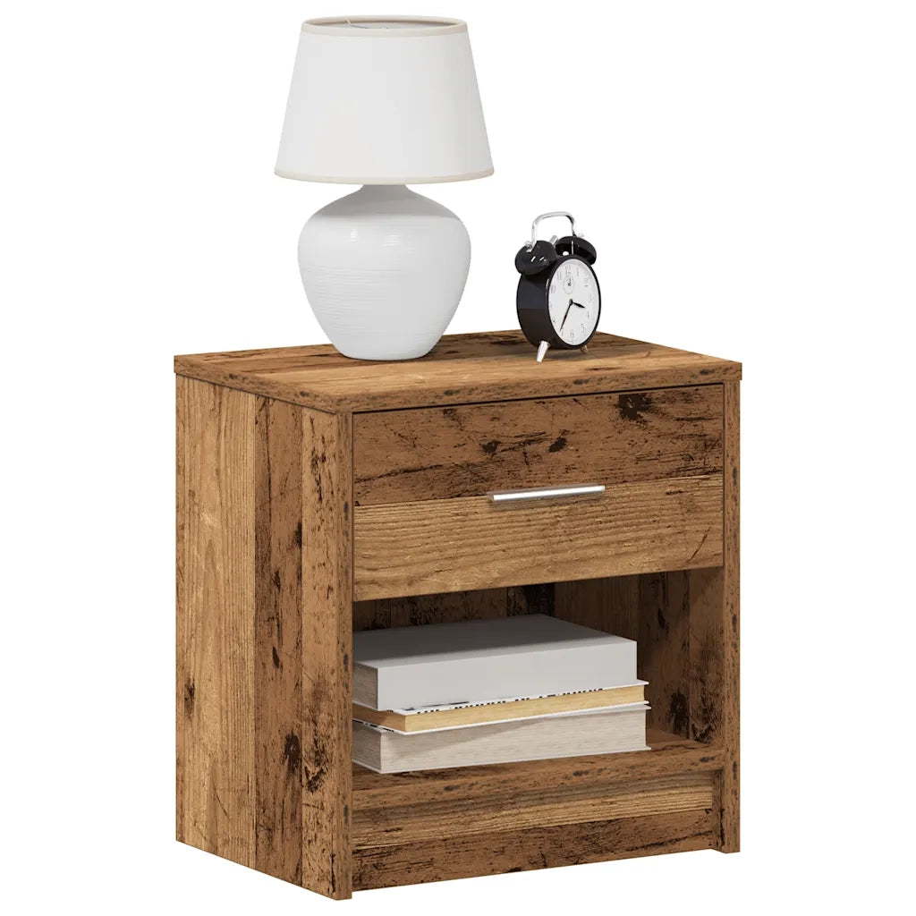 Comodino | Armadio da Notte | Mobiletto da notte con Cassetto Legno Antico 39x28x41 cm