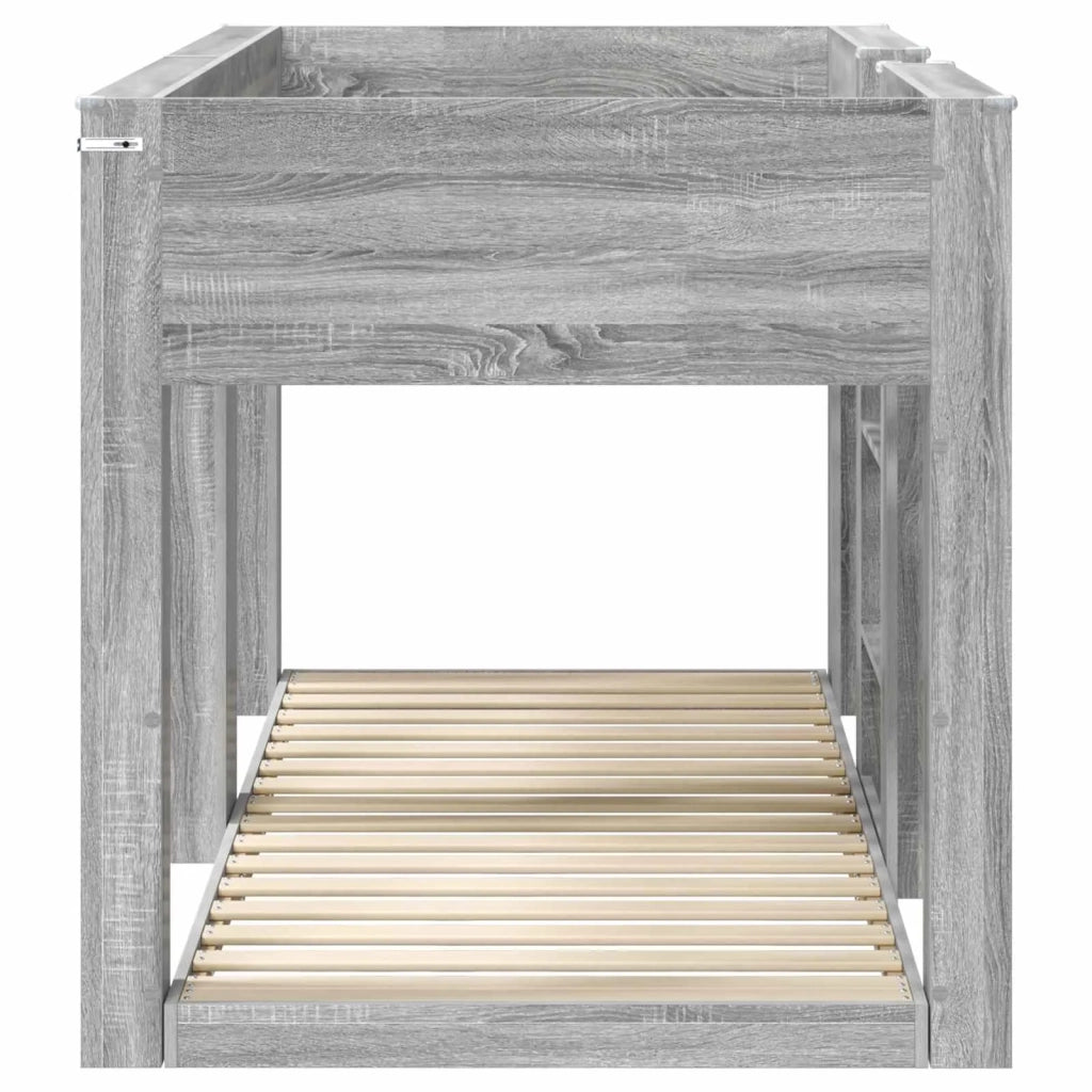 Letto a Castello per Bambini Grigio Sonoma 75 x 190 cm