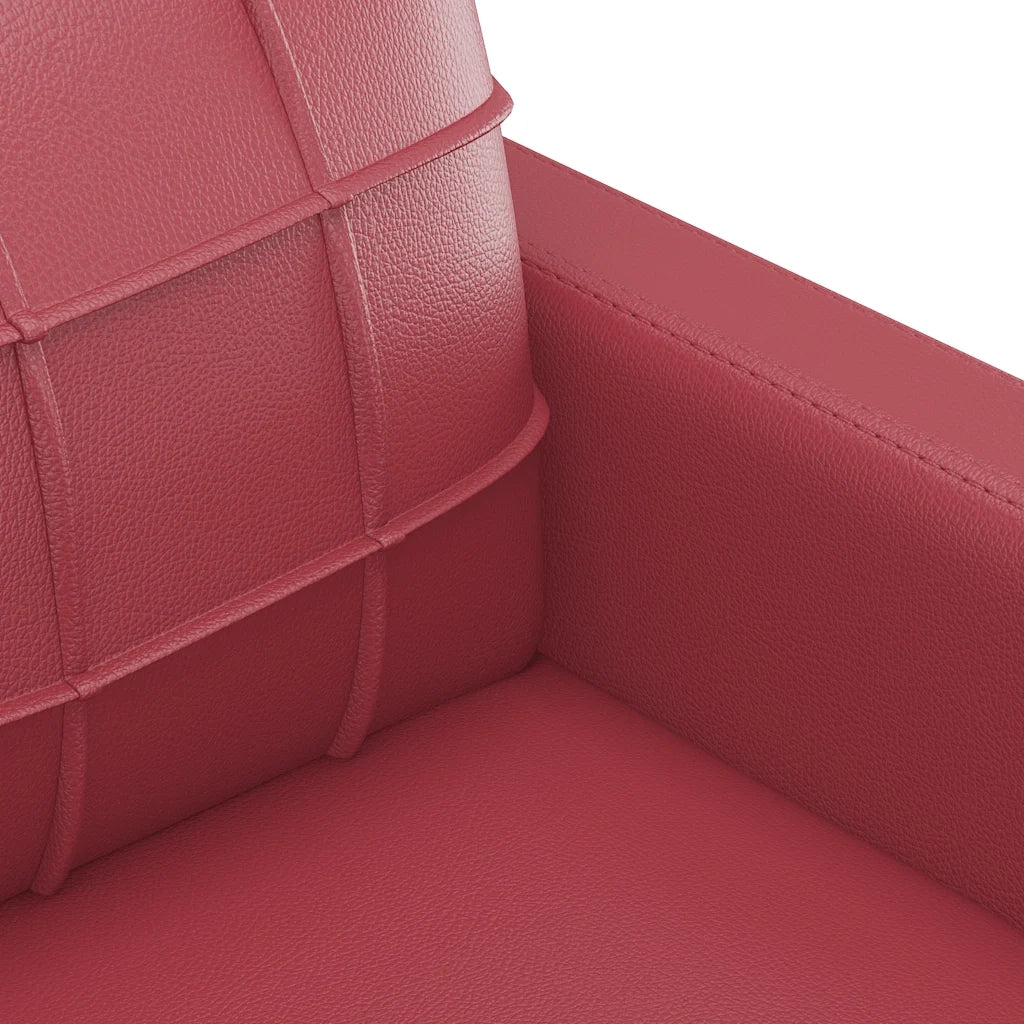 Divano a 2 Posti-Sofa 2 Posti Rosso Vino 140 cm in Similpelle 312412