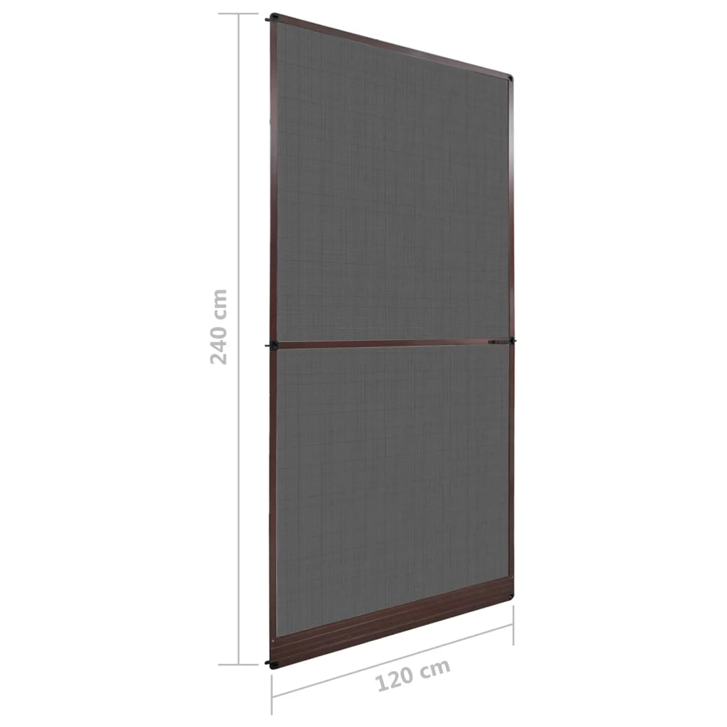Schermo Insetti a Battente Marrone e Nero 120 x 240 cm 42047050