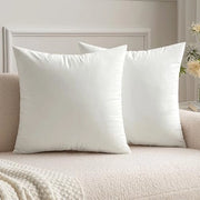 Set di 2 cuscini per divano in velluto con copricuscino decorativo con chiusura a zip nascosta per divano, letto, camera da letto 20x20 pollici 50x50 cm bianco puro
