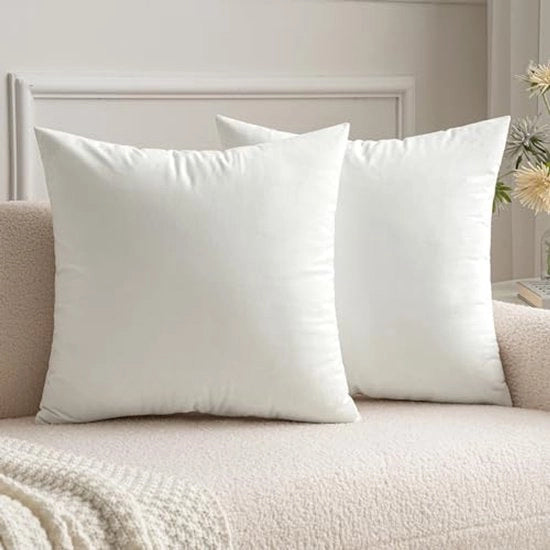 Set di 2 cuscini per divano in velluto con copricuscino decorativo con chiusura a zip nascosta per divano, letto, camera da letto 20x20 pollici 50x50 cm bianco puro