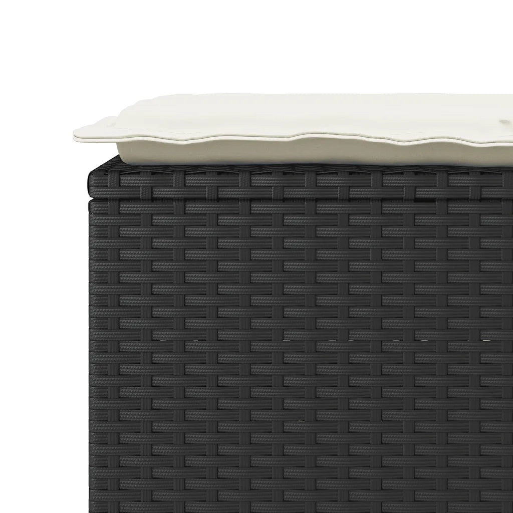 Panca da Giardino con Cuscino Nera 110x40x44 cm in Polyrattan 4104145