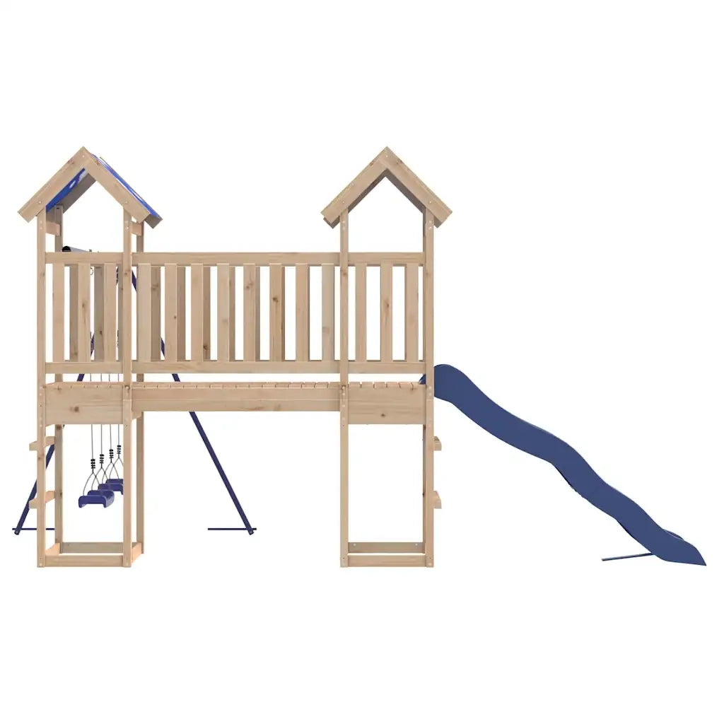 Set da Gioco da Esterno in Legno Massello di Pino