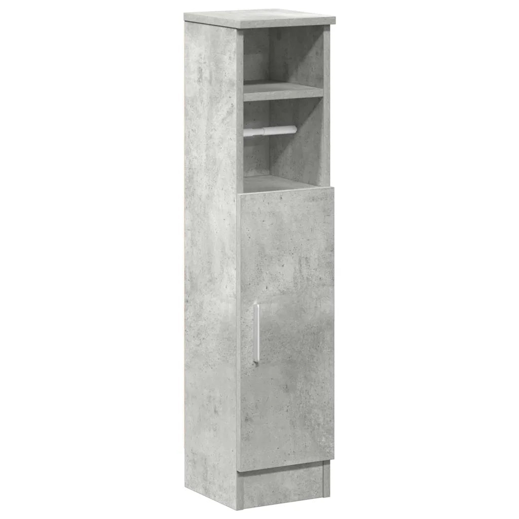 vidaXL Mobile da Bagno con Portarotolo Grigio Cemento 20,5x22x90 cm