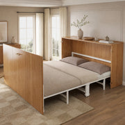 Letto pieghevole a scomparsa 140x200 cm in legno e metallo; colore legno