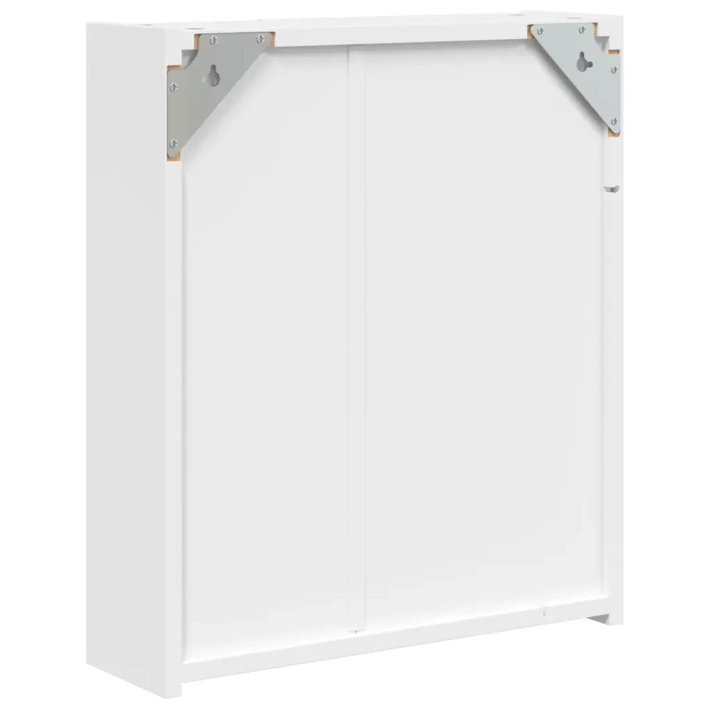 Armadietto Bagno con Specchio e LED-Mobile bagno con specchio Bianco 45x13x52 cm