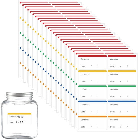 Etichette autoadesive 240 pezzi - Etichette self-adesive - Facili da rimuovere - Imbottite - 30 x 60 mm - Disegno multicolore