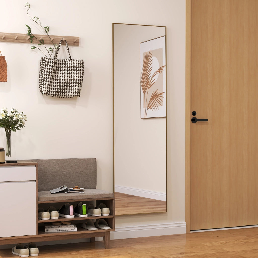 Specchio Pieno Lunghezza Parete ¨C zephmum ¨C Dorato 50x160 cm