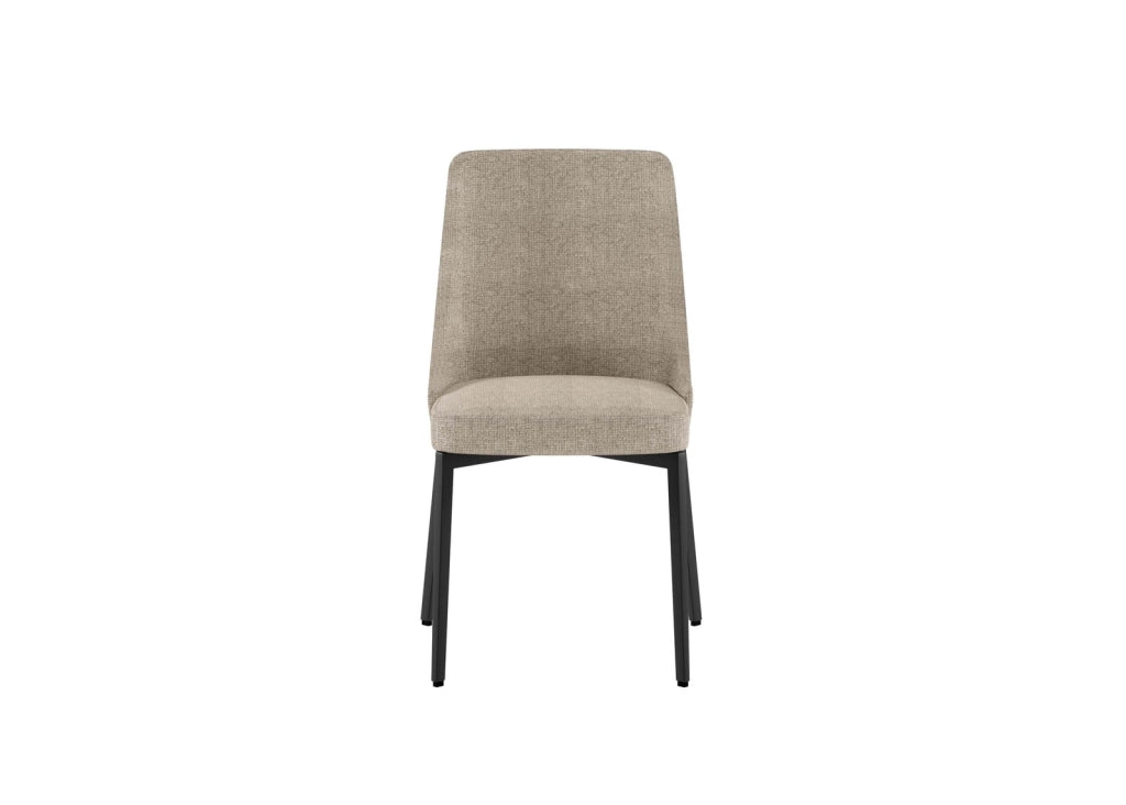Sedia Ambra con seduta e schienale in tessuto easy-clean beige - Struttura e gambe in metallo resistente per ambienti moderni