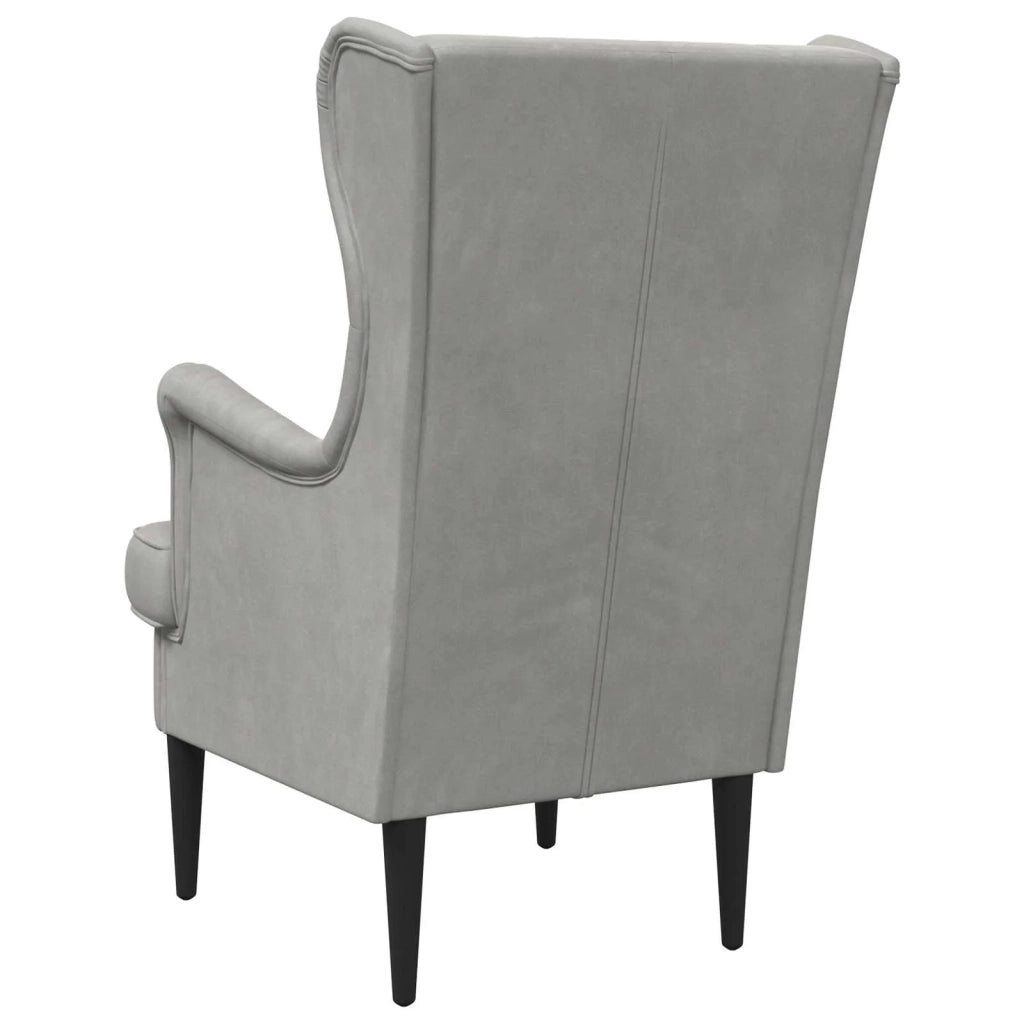 Poltrona Grigio Chiaro Velluto 42029926