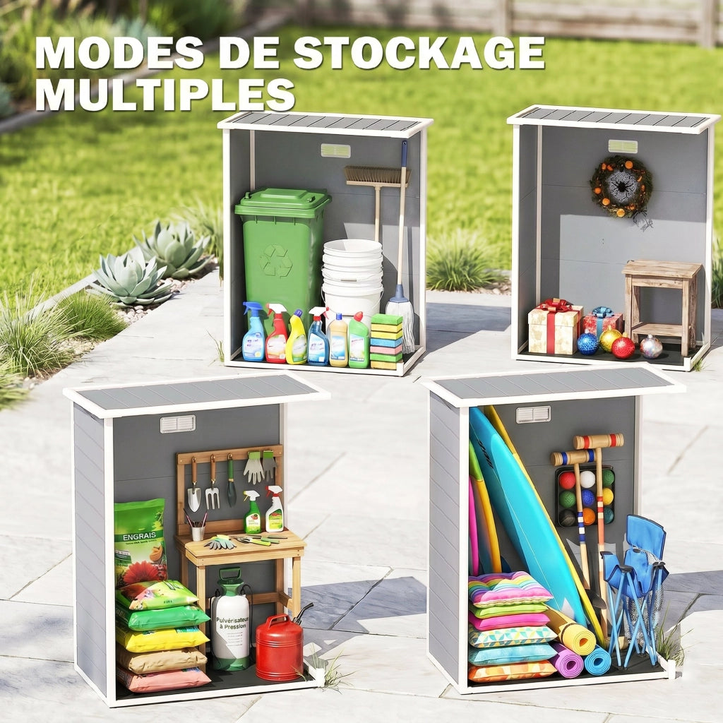 Casetta da giardino ¨C zephmum ¨C 151x92x193 cm, grigio, plastica
