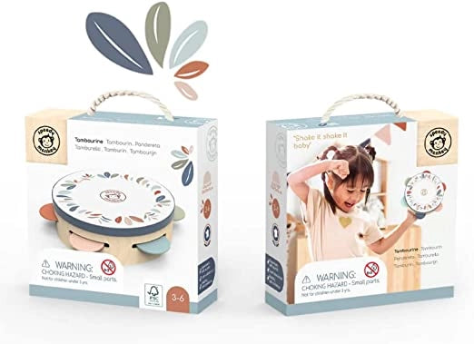 Tamburello bambini legno Musicali di Legno Tamburello Strumenti Giocattolo Giocattoli Tamburo Musicale Educativi Percuss
