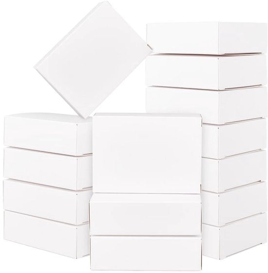 Confezione di 120 pezzi di cartone per imballaggio di sapone - Scatola con coperchio - Imballaggi per sapone artigianale - Design compattibile - 7 x 3 x 10 cm - Colore bianco