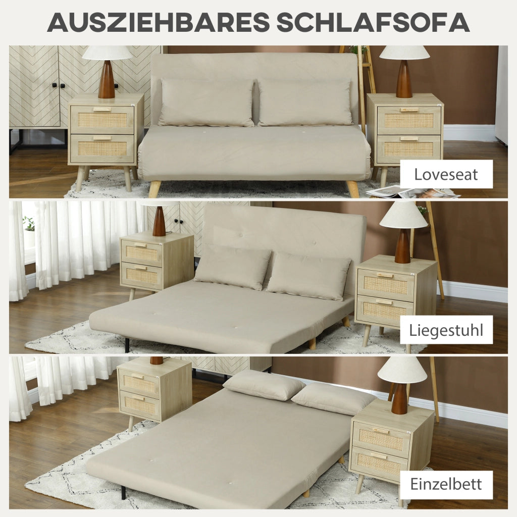 Divano letto ¨C Minimal ¨C velluto beige 130x78x79 cm