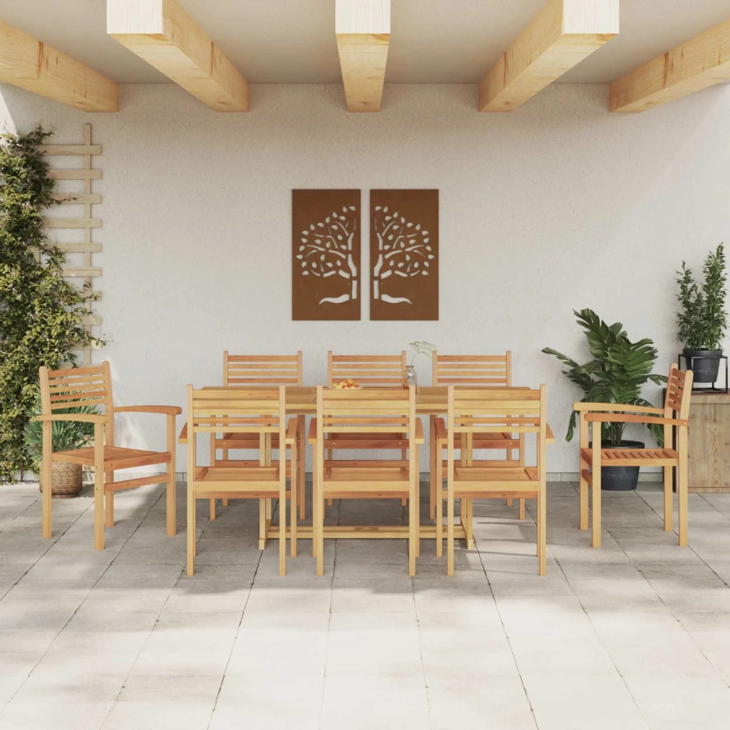 Set da Pranzo per Giardino 9 pcs Marrone Legno di teak solido 3375779