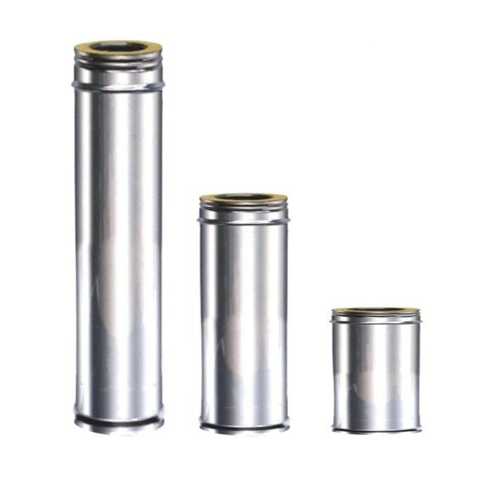 MARAL 8-13X100 Tubo Inox Doppia Parete Acciaio Inox AISI 316L Interno AISI 304 Esterno Lunghezza 100 cm Diametro Interno 8 cm Diametro Esterno 13 cm colore Acciaio