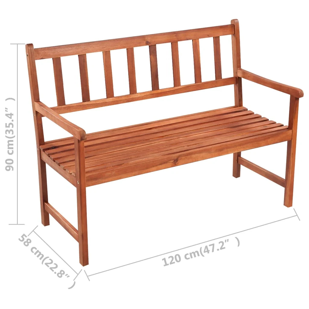 Panchina da giardino arredo esterno per patio terrazzo con cuscino 120 cm legno massello di acacia 02_0011356