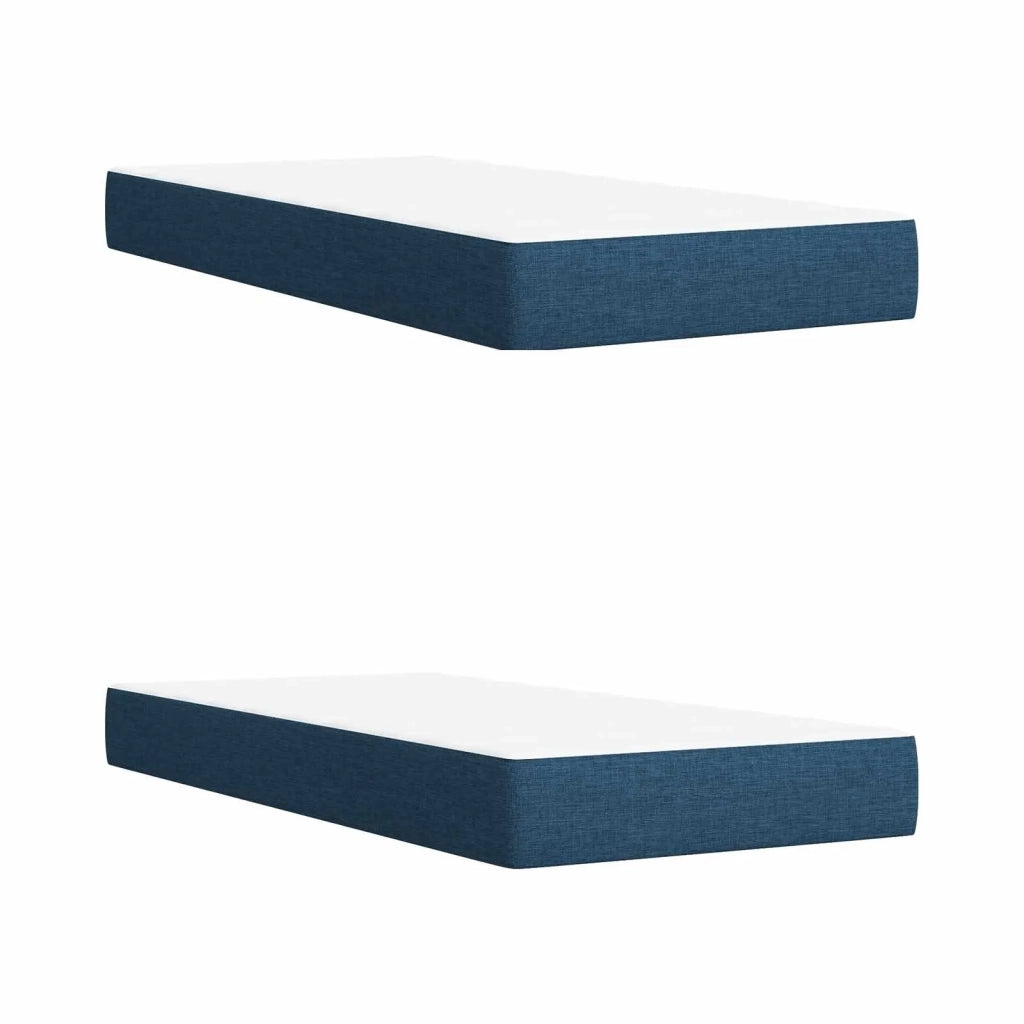 Letto box spring con materasso Blu 200 x 200 cm Tessuto 3455440