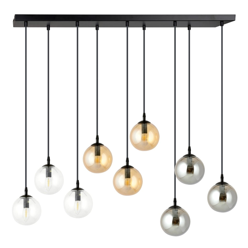 Lampadario Emibig Cosmo 9 luci E14 nero multicolor