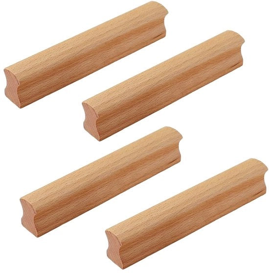 Maniglie in legno massello - 4 pezzi - per arredamento e cucine - sostenibili