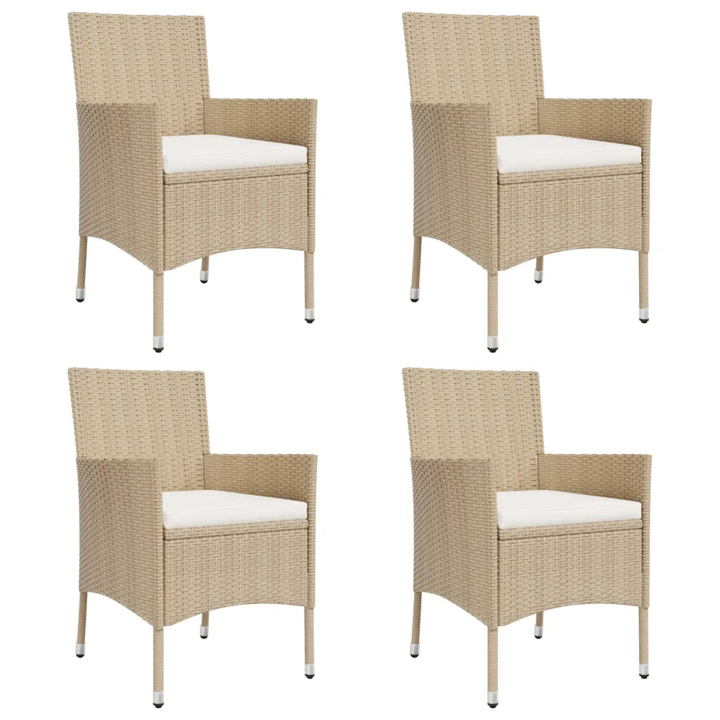 Set da Pranzo da Giardino 5 pz con Cuscini Beige in Polyrattan 3187350