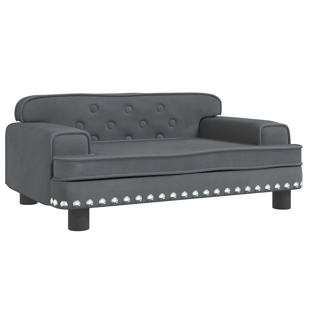 Divano per Bambini-Sofa-Divanetto Grigio Scuro 70x45x30 cm in Velluto