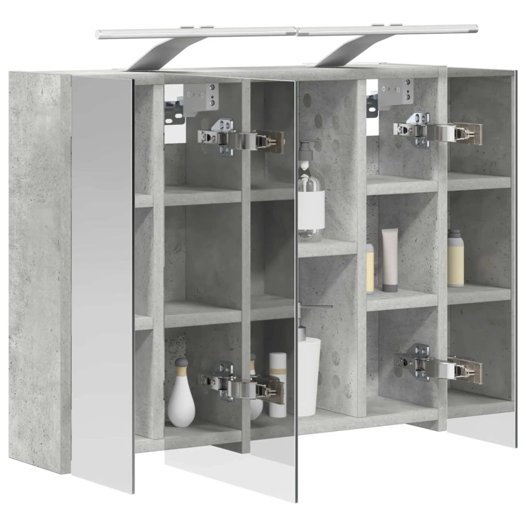 Mobiletto per specchio da Bagno | Armadio da bagno Grigio cemento