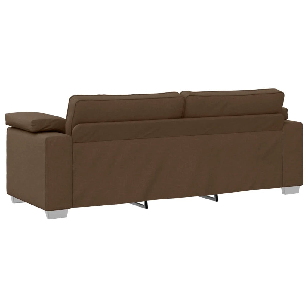 Divano 3 pcs Marrone 219 x 80 x 82 cm Tessuto misto lino 3324662